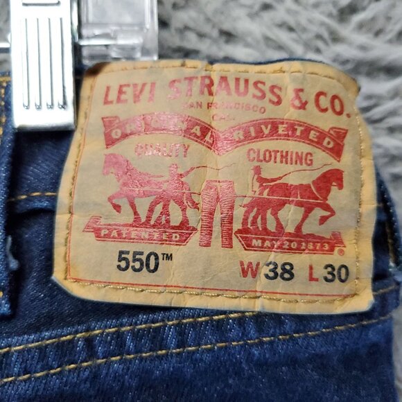 Levis Jeans Mens 38x30 Blue 550 Relaxed Fit Denim Straight Leg Classic - Picture 3 of 13